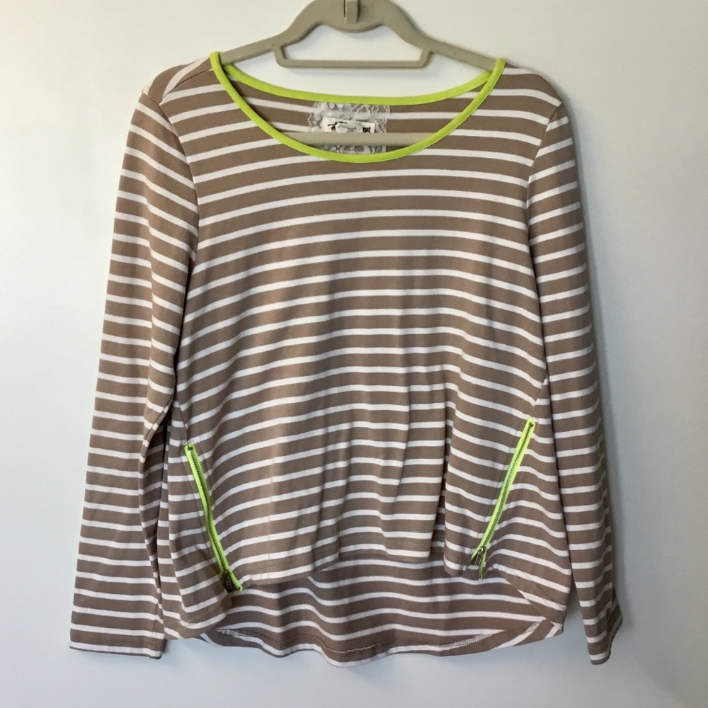 Anthropologie Stripezip Tee by Lili’s Closet - M
